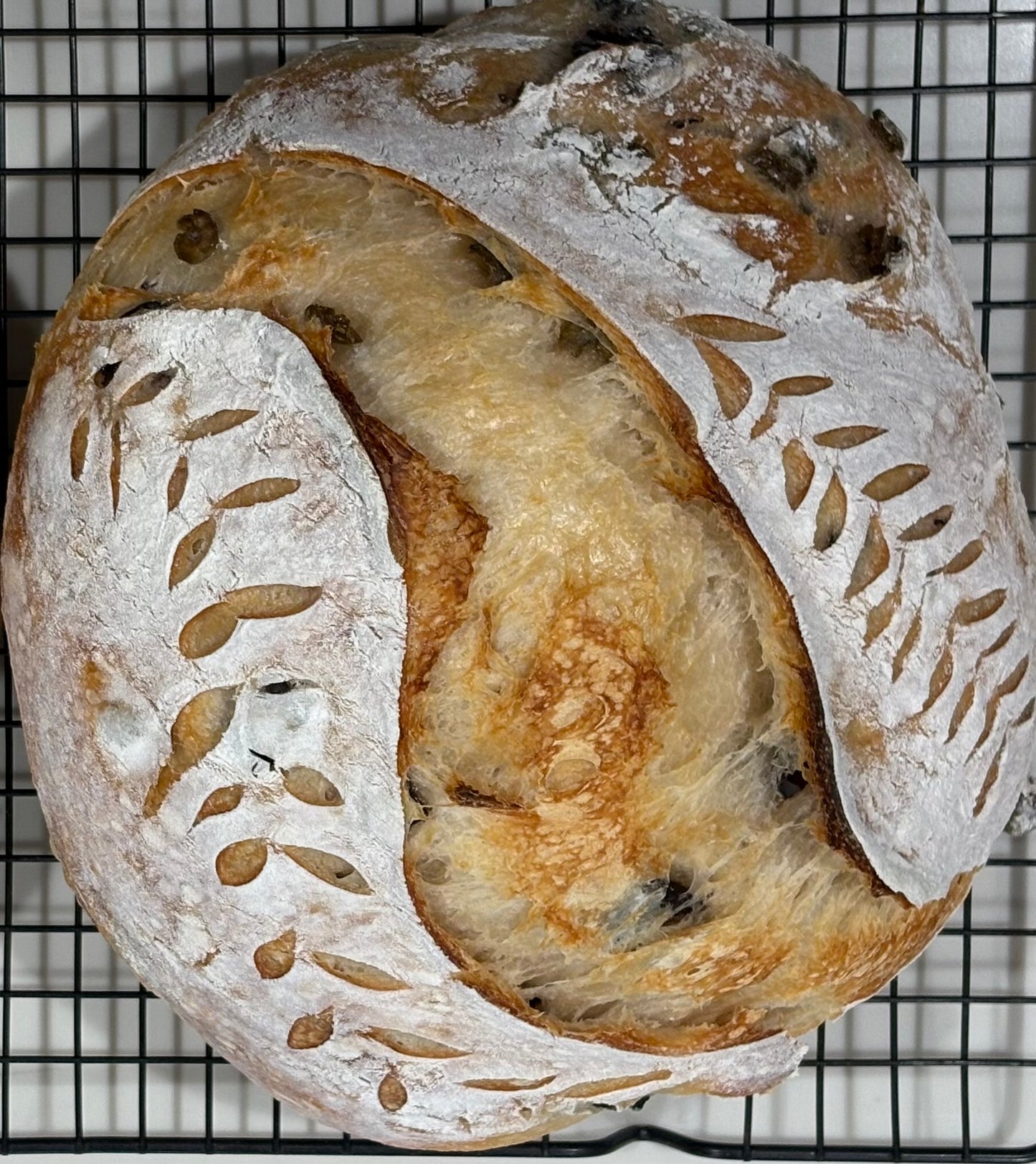 Olive Garlic Sourdough Loaf