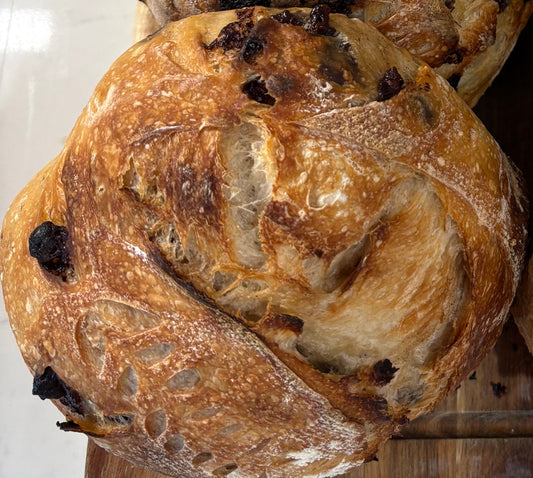 Cinnamon Sugar Chocolate Chip Sourdough Loaf