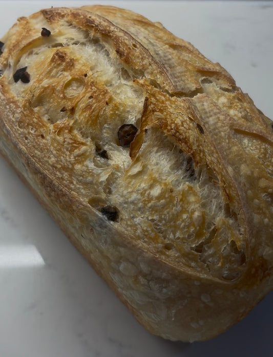 Olive Garlic Sourdough Loaf