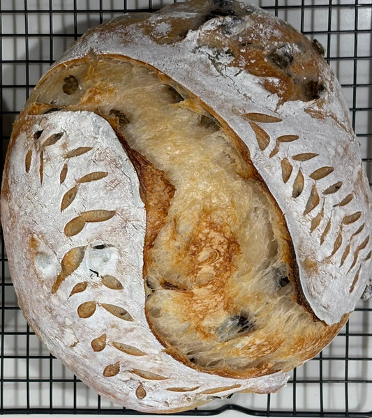 Olive Garlic Sourdough Loaf
